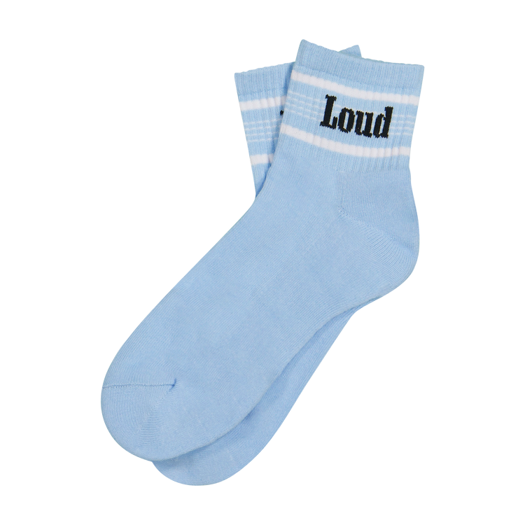 RL Stripe Baby Blue Quarter Socks