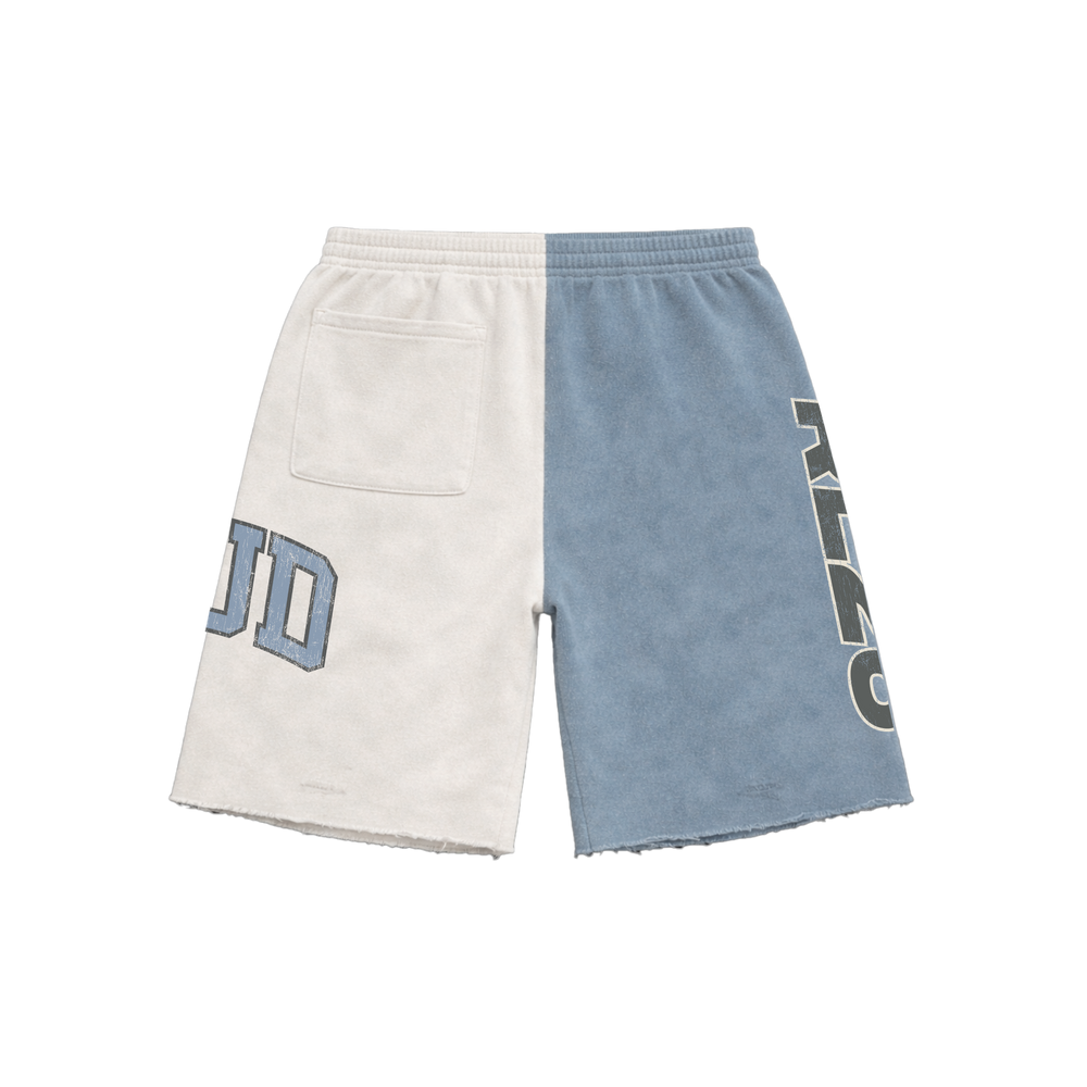 Service Dept. Split Cream and Blue Shorts