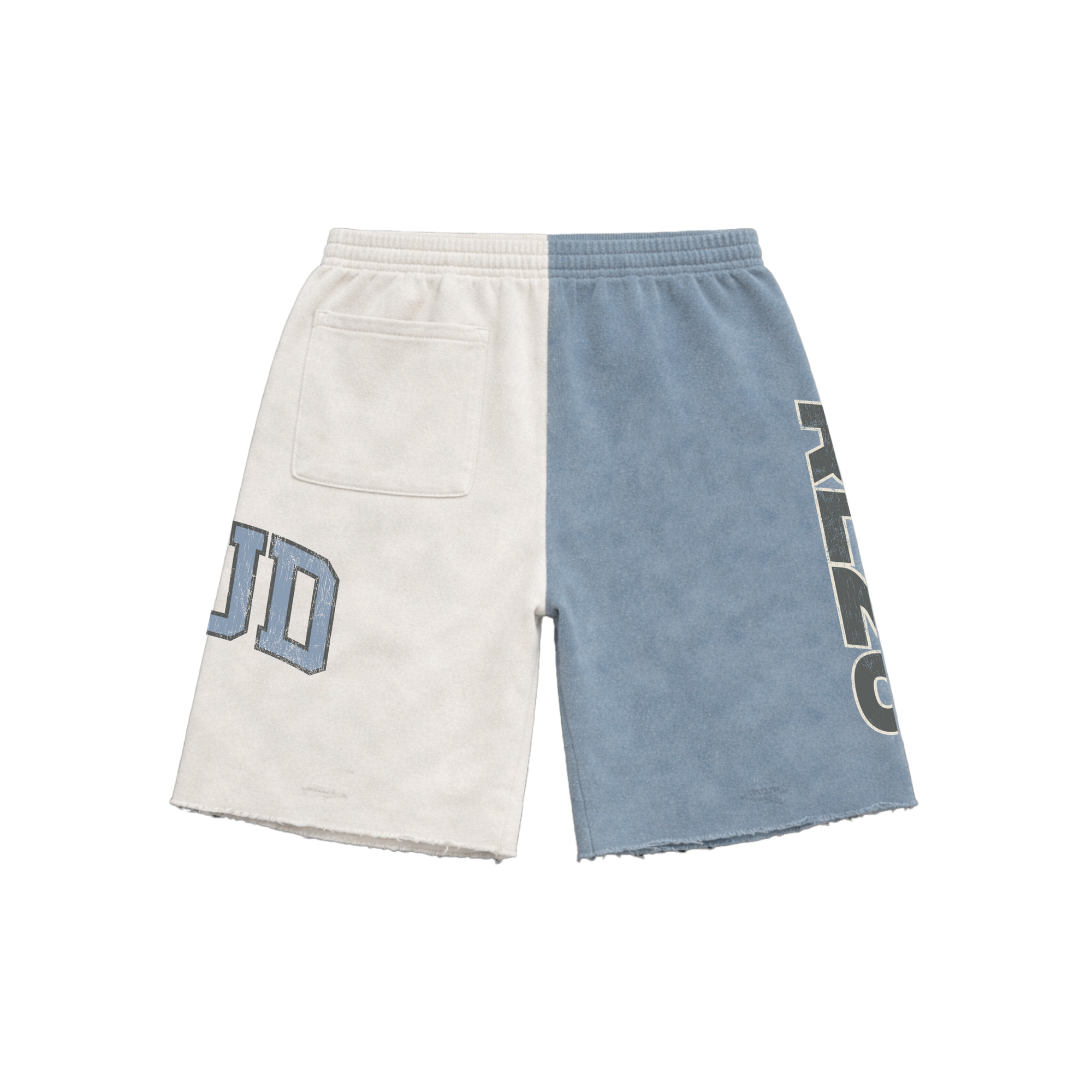 Service Dept. Split Cream and Blue Shorts