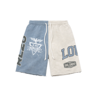 Service Dept. Split Cream and Blue Shorts