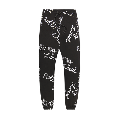 AOP Script Sweatpants Black