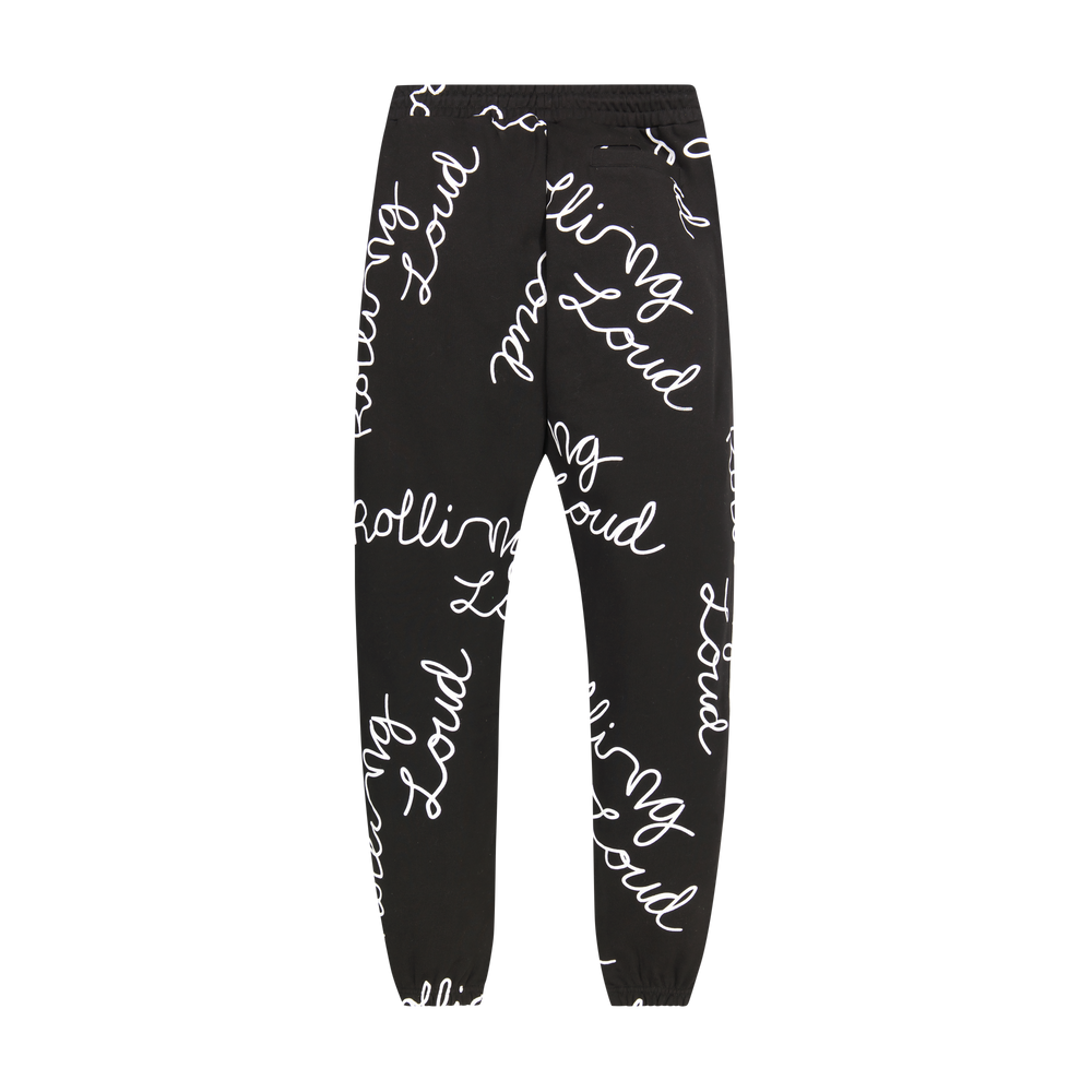 AOP Script Sweatpants Black