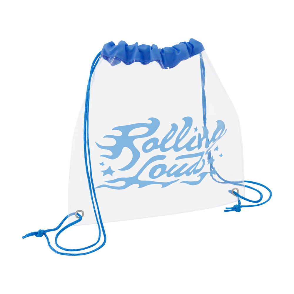 Logo  Clear Blue Cinch Bag - Festival Approved