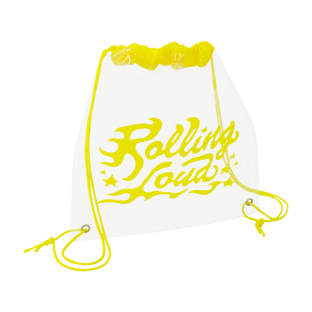 Logo  Clear Yellow Cinch Bag - Festival Approved