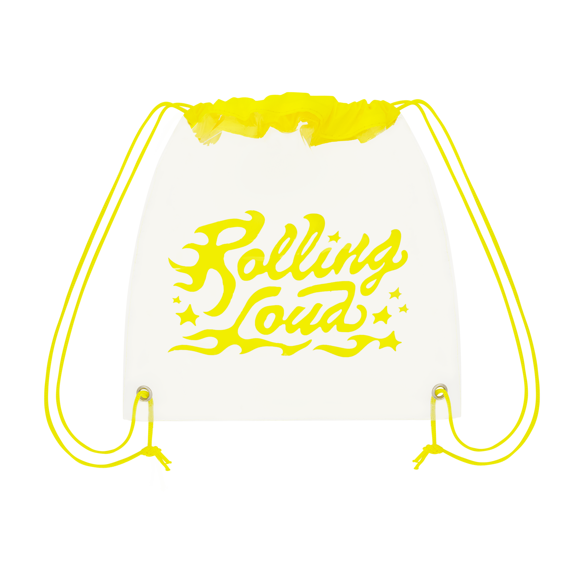 Logo  Clear Yellow Cinch Bag - Festival Approved