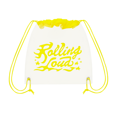 Logo  Clear Yellow Cinch Bag - Festival Approved