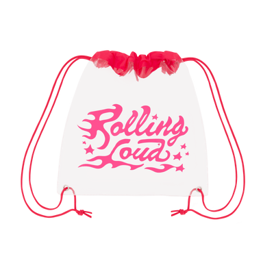 Logo  Clear Pink Cinch Bag - Festival Approved