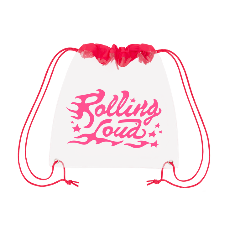 Logo  Clear Pink Cinch Bag - Festival Approved