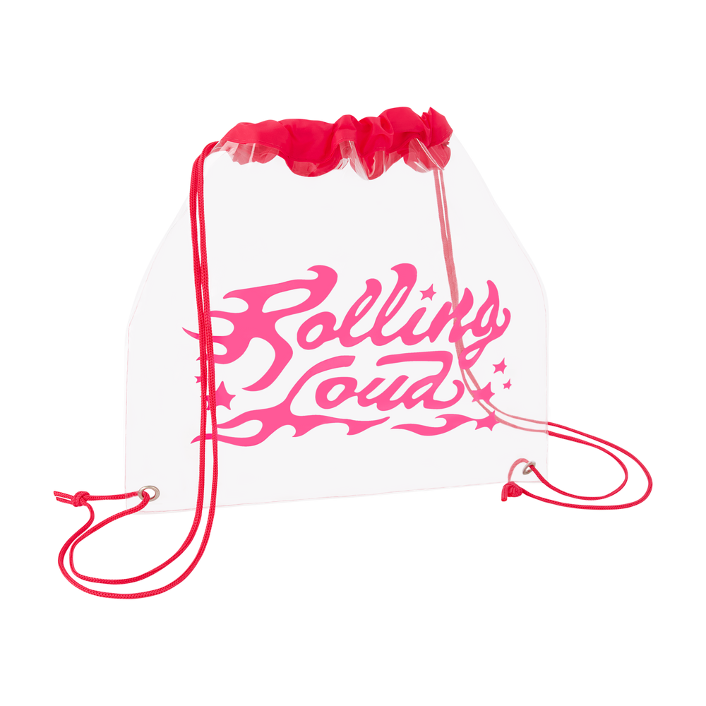 Logo  Clear Pink Cinch Bag - Festival Approved