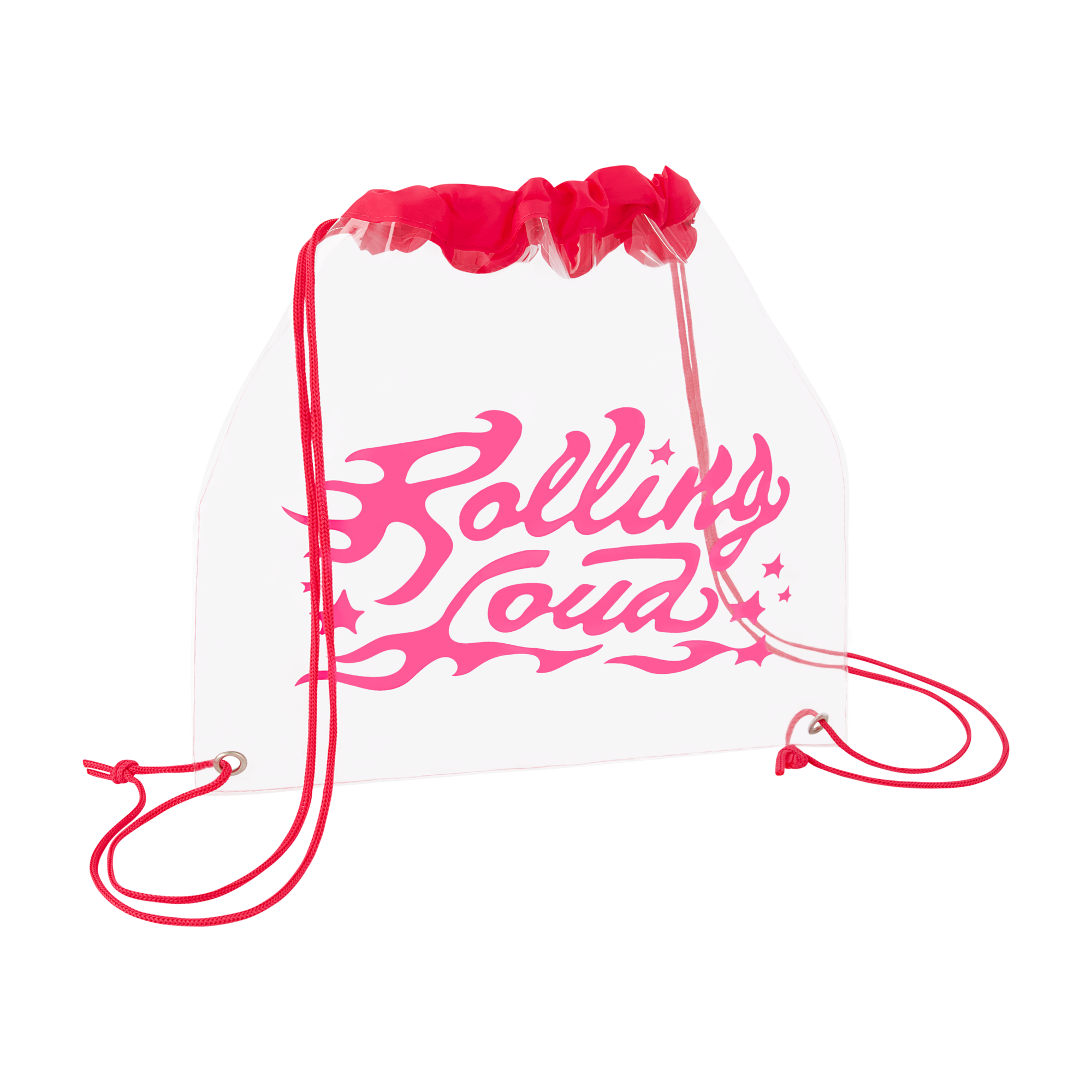 Logo  Clear Pink Cinch Bag - Festival Approved