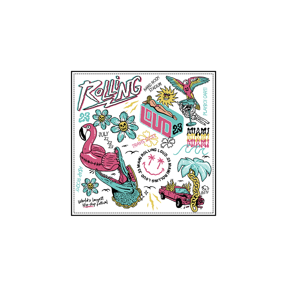 RL Miami 23 Sunshine Delight White Bandana