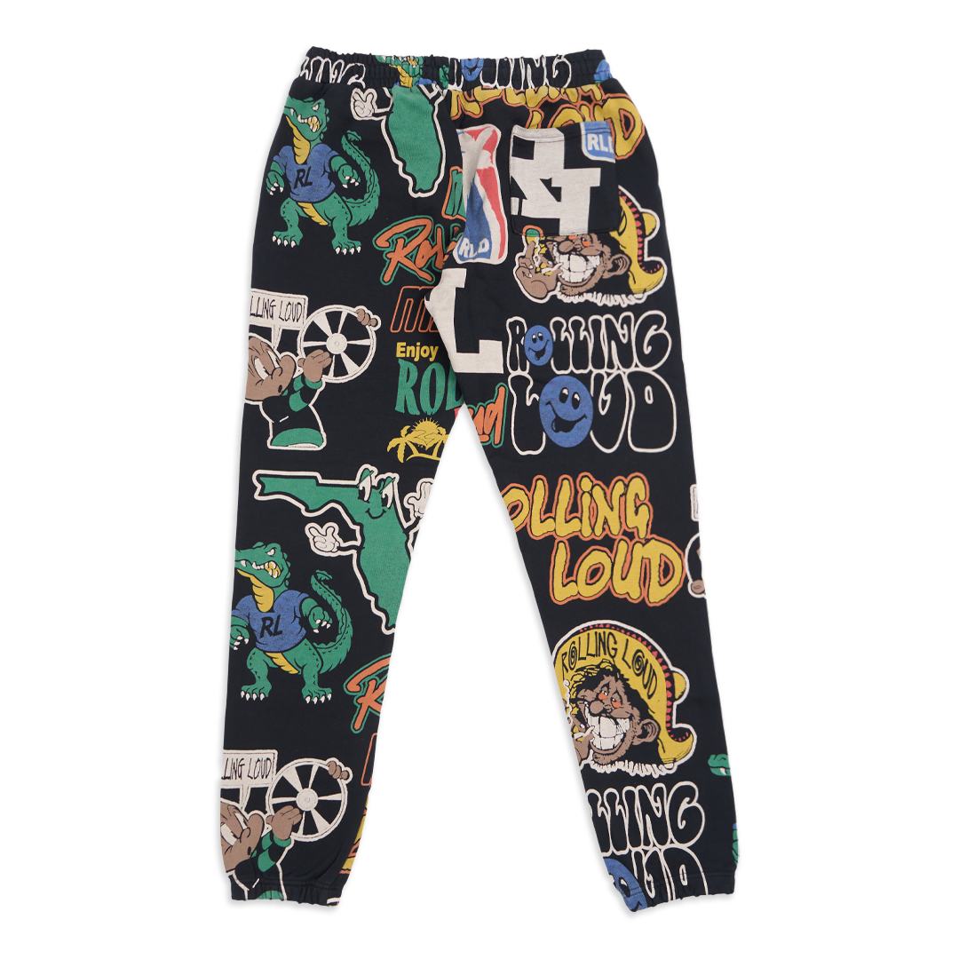 RL Miami 22 Classic AOP Black PO Joggers