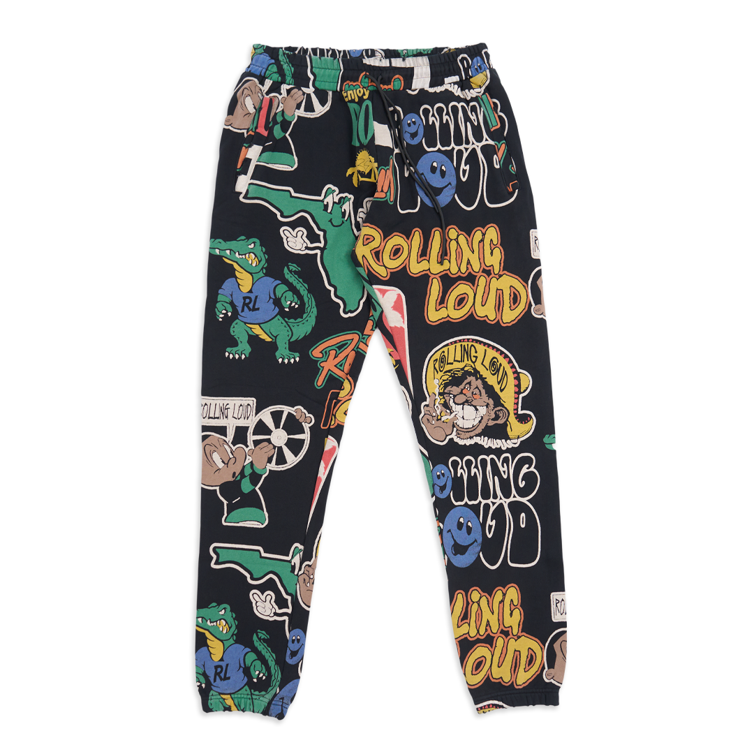 RL Miami 22 Classic AOP Black PO Joggers