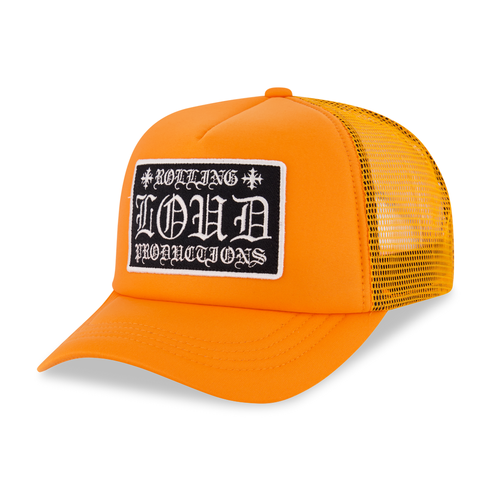 Loud Hearts Orange Trucker Hat