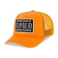 Loud Hearts Orange Trucker Hat