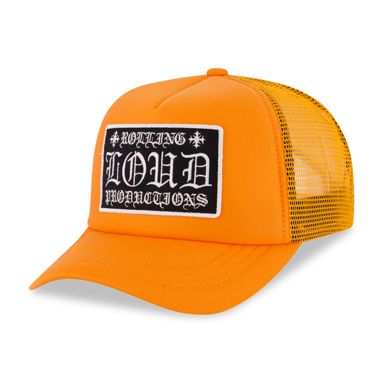 Loud Hearts Orange Trucker Hat