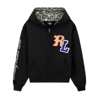 RF Loud Chenille Washed Black Zip Hoodie