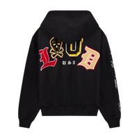 RF Loud Chenille Washed Black Zip Hoodie