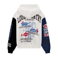 Service Dept. Split Cream and Blue 26 Lineup Zip Hoodie