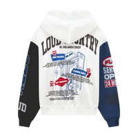 Service Dept. Split Cream and Blue 26 Lineup Zip Hoodie