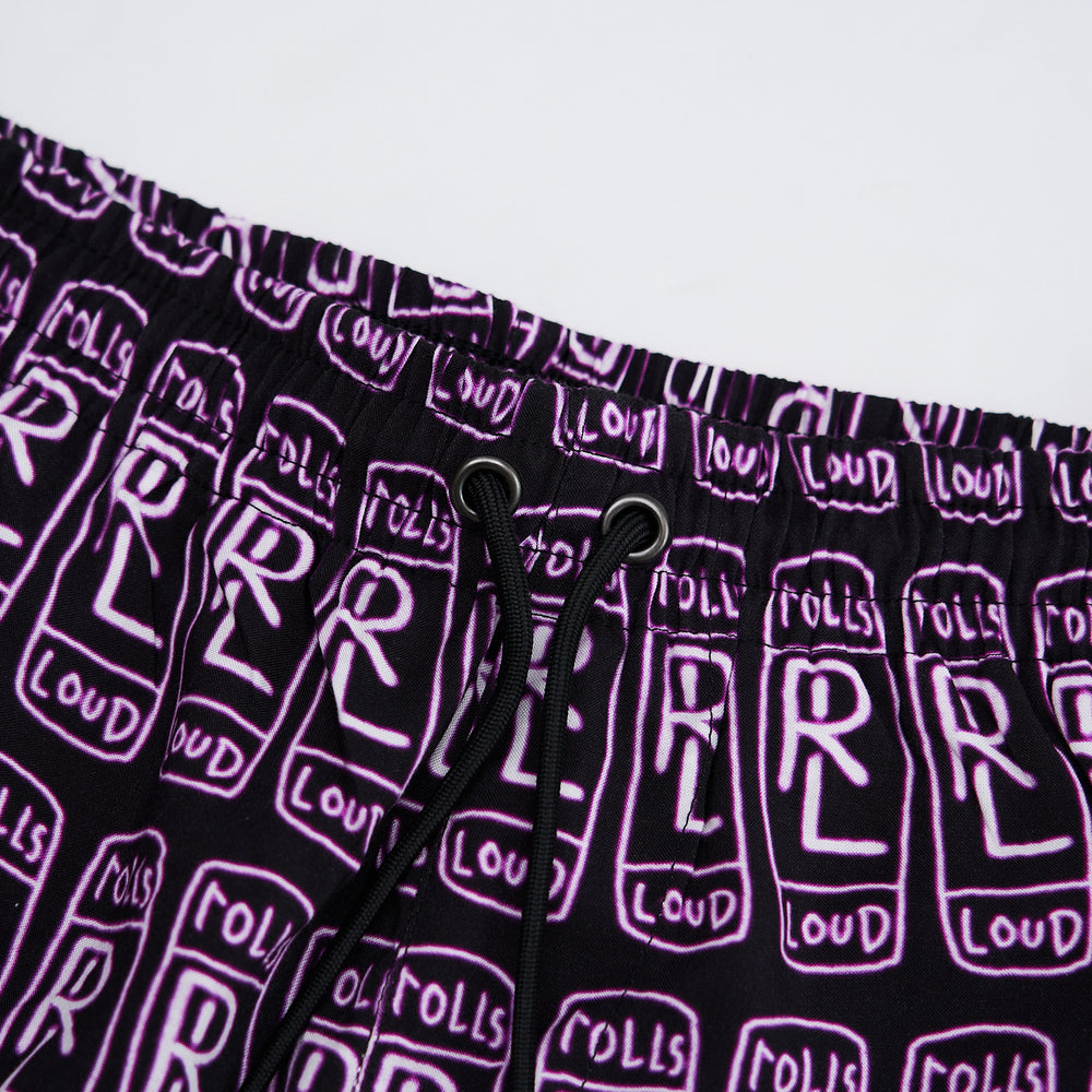 Rolling Loud x B2SS RL AOP Shorts Black/Purple