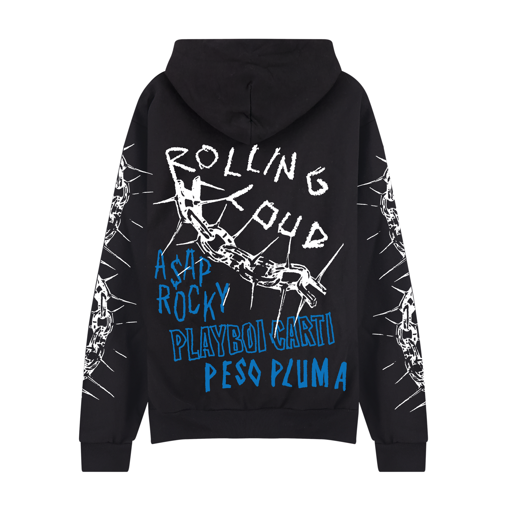RL LA 25 Barbed Wire Headliners Black Hoodie | Rolling Loud RL LA 25 Barbed Wire Headliners Black Hoodie | Rolling Loud