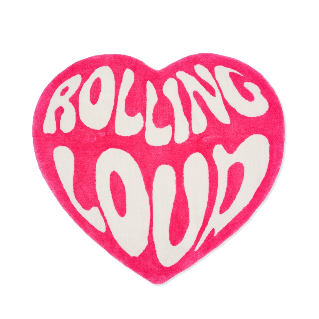 Rolling Loud Pink Heart Rug