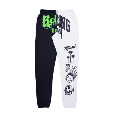 RL Miami 23 Double Trouble Split Black & White Sweatpants