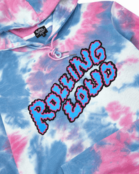 Puffy Logo Tie Dye Classic Pink Hoodie