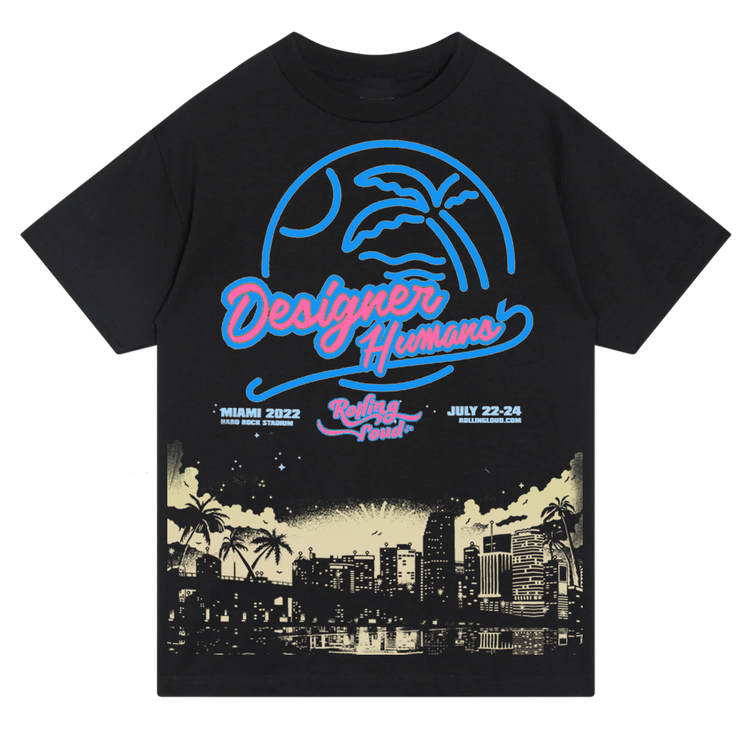 Designer Humans x Rolling Loud T Shirt Black Miami 2022