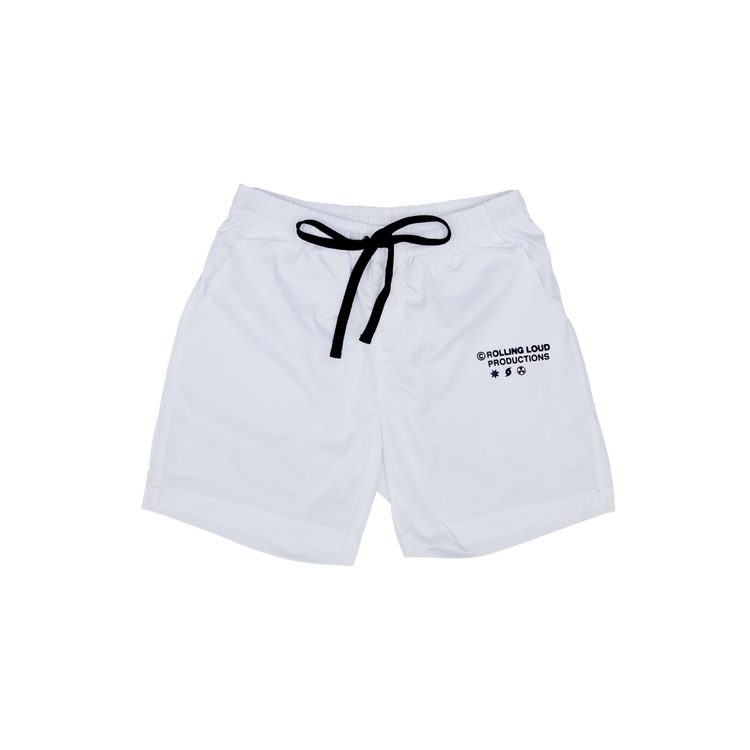 RL Productions Iridescent White Nylon Shorts