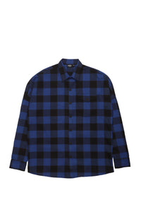 Royal Blue Flannel Drop Shoulder Shirt