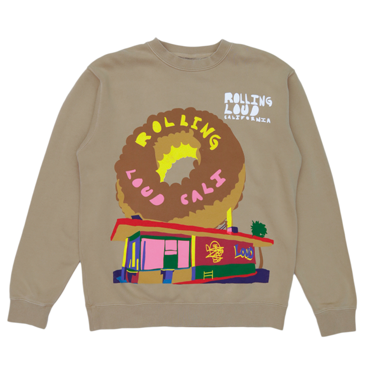 Donut Shop Vintage Crewneck Sand Cali 2021