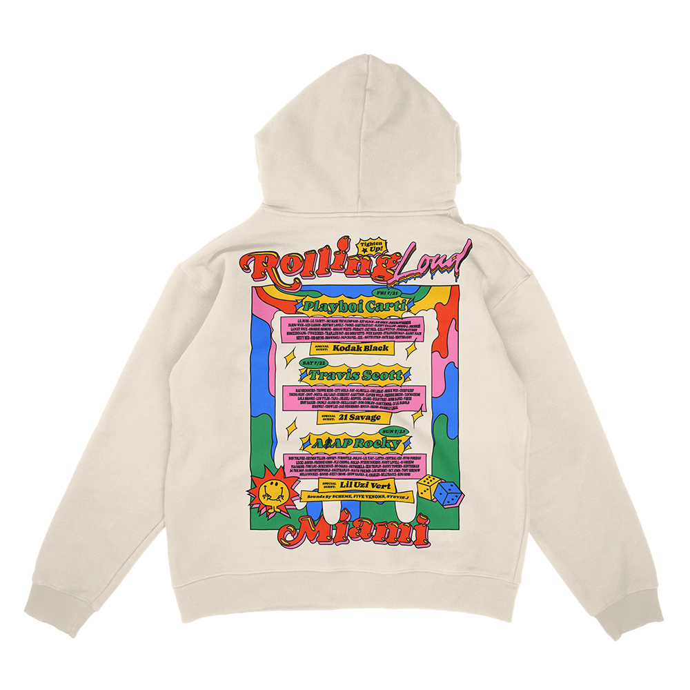 Exclusive Miami 23 Line Up Hoodie Bone