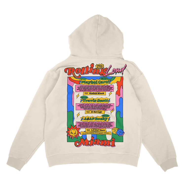 Exclusive Miami 23 Line Up Hoodie Bone