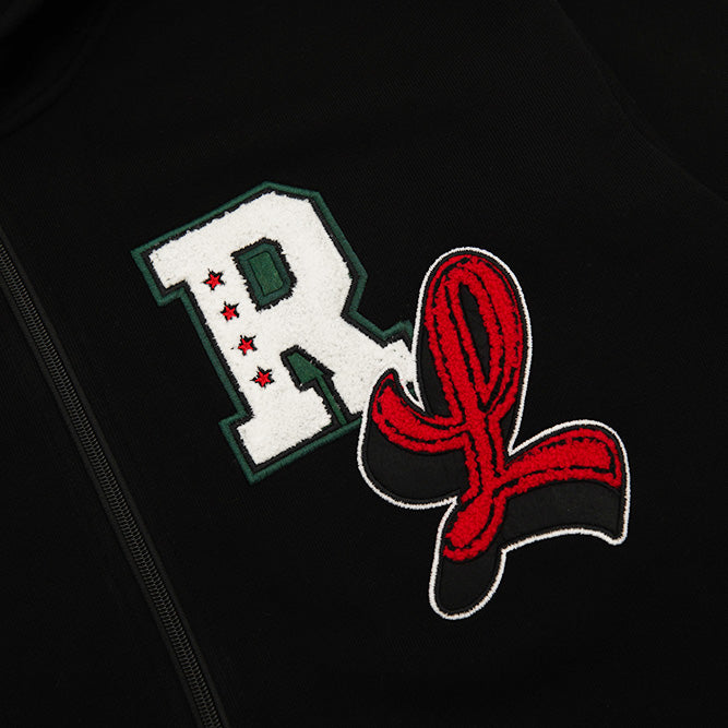 Big Chenille Zip-Up Sweatshirt - Black