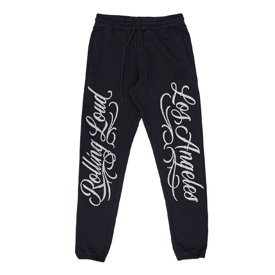 Paint It Black Embroidered Diamond Tongue Sweatpants – The Rolling