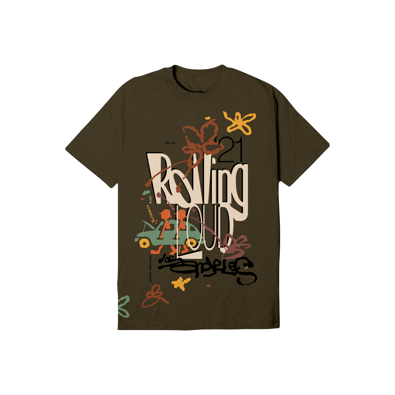 Lets Commute T Shirt Brown LA 2021