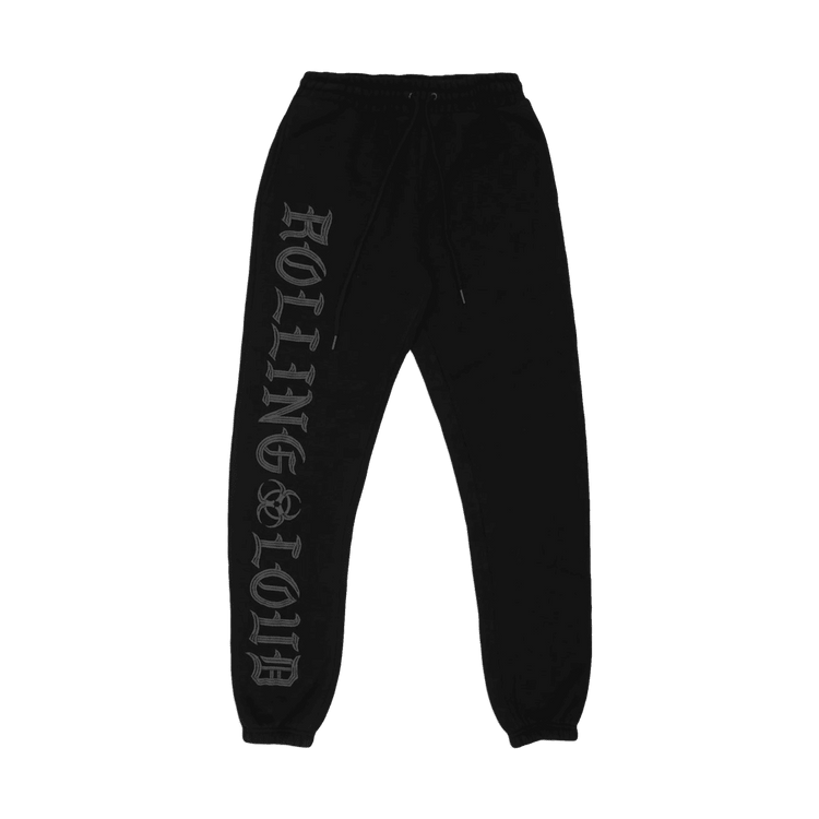 OE Heavyweight Embroidered Black Sweatpants