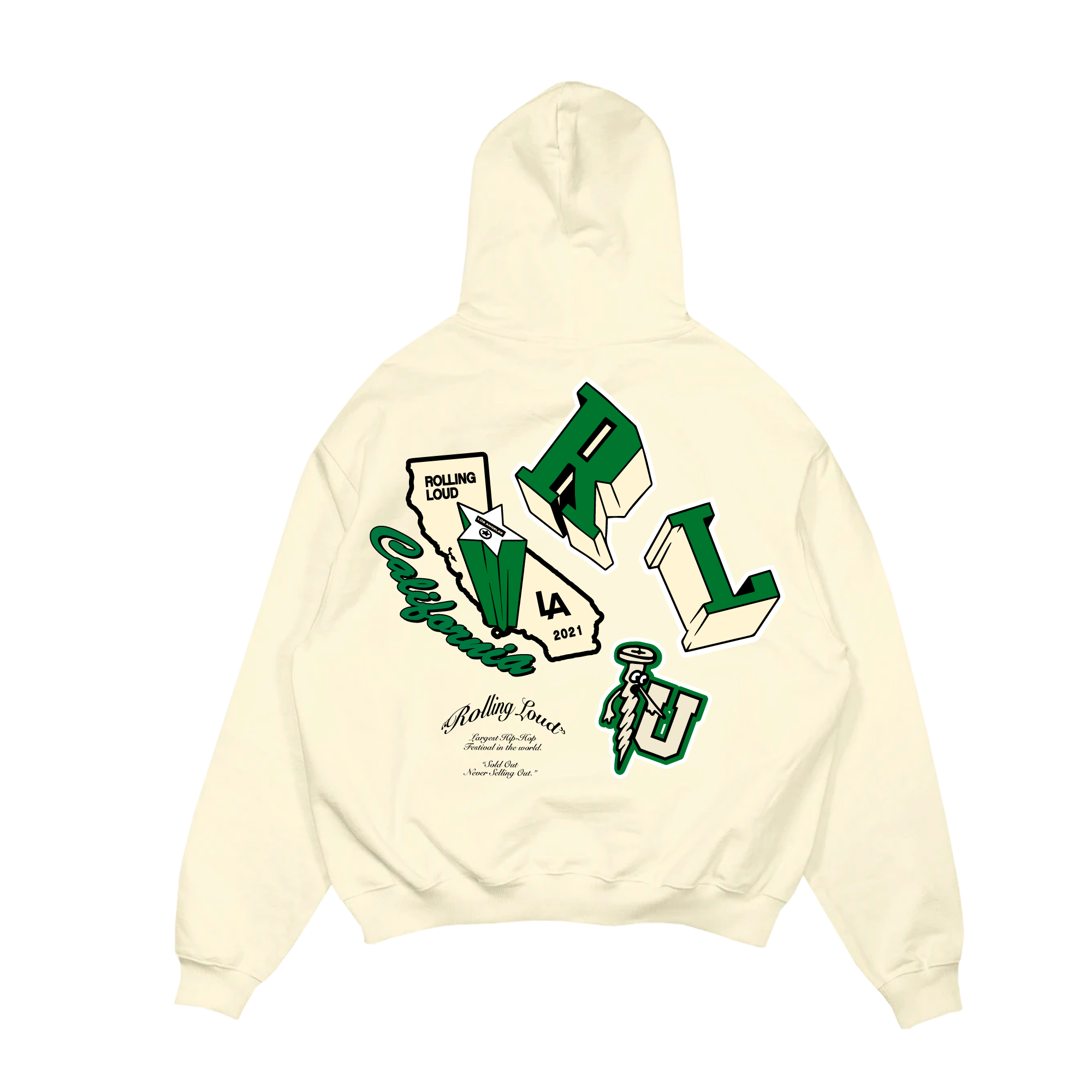 Hollywood Embroidered Hoodie CALI 2021