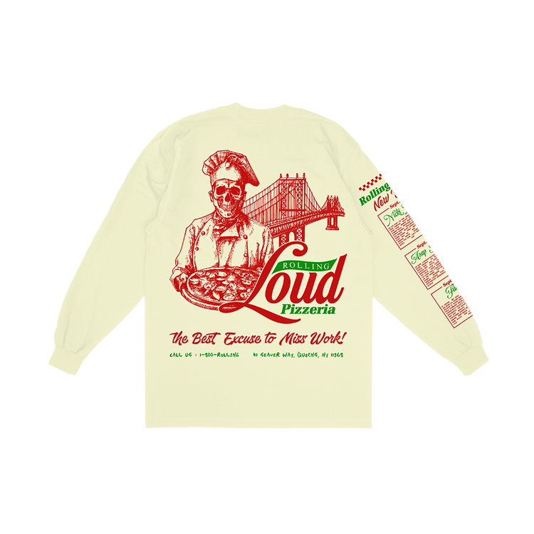 RL Pizzeria Long Sleeve Tee NYC 22 | Rolling Loud RL Pizzeria Long Sleeve Tee NYC 22 | Rolling Loud