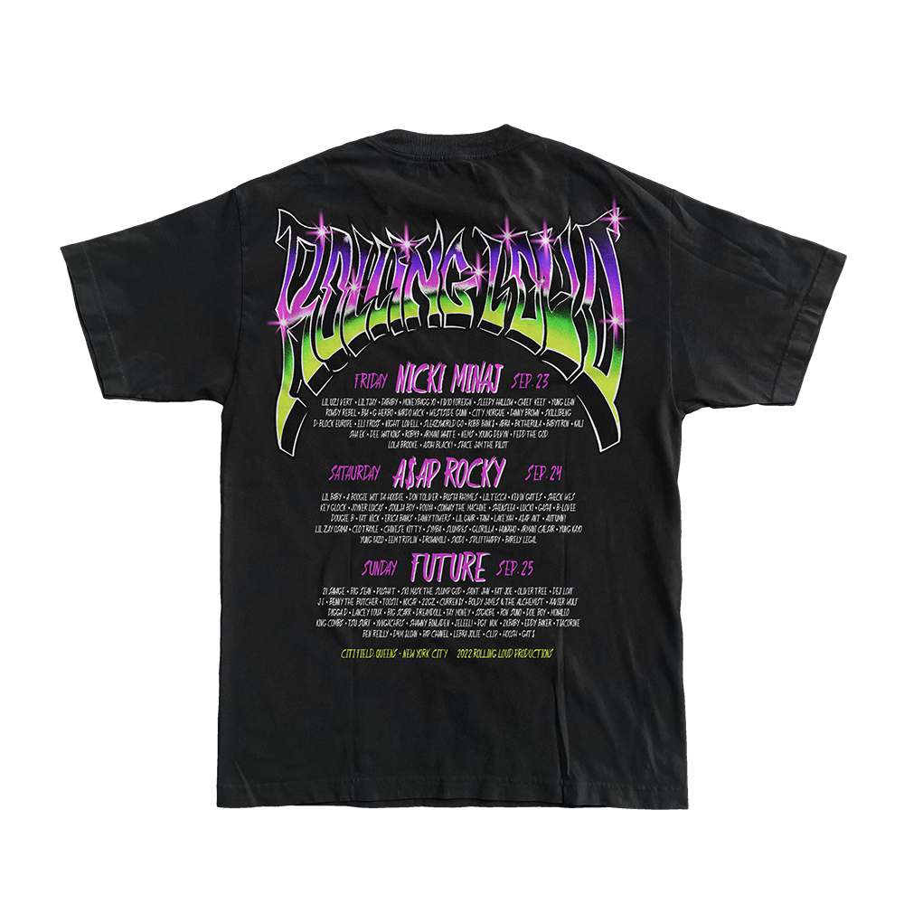RL T-Rex T Shirt Black NYC 22 | Rolling Loud RL T-Rex T Shirt Black NYC 22 | Rolling Loud