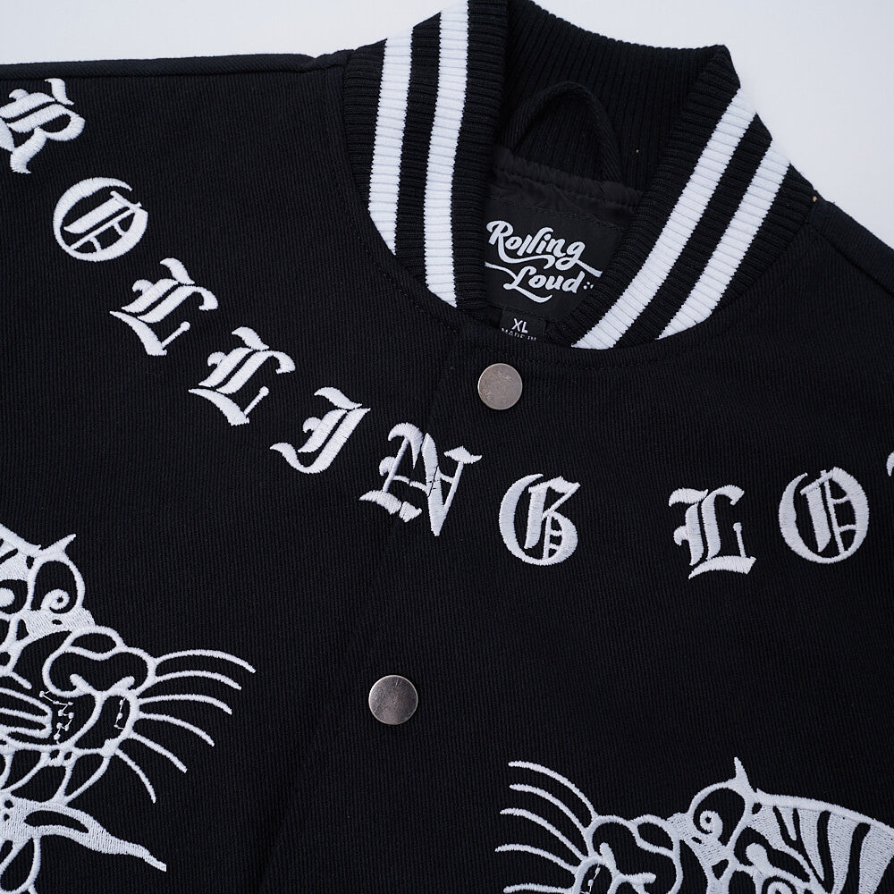 PUNK! バリー・ラゼル著 RL Thailand Fighter Black Nylon Bomber Jacket | Rolling Loud
