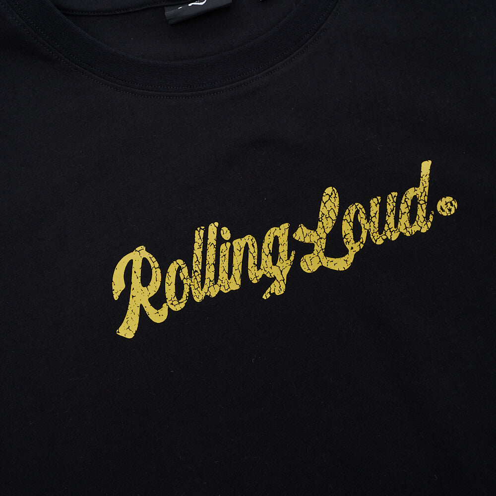 RL Thailand Script Logo Lineup Black Tee | Rolling Loud