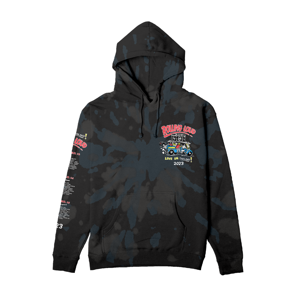 RL Thailand Tiger Style Black Tiedye Hoodie | Rolling Loud