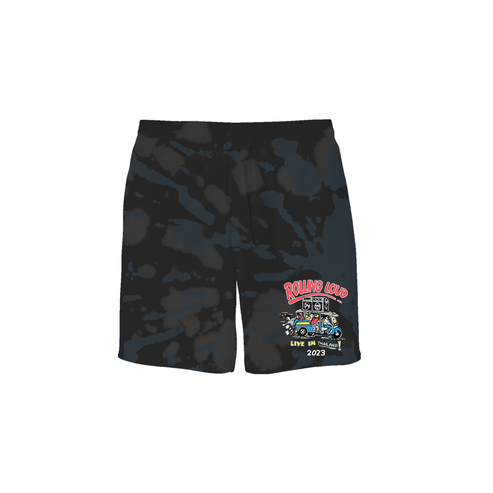 RL Thailand Tiger Style Black Tyedye Sweat Shorts