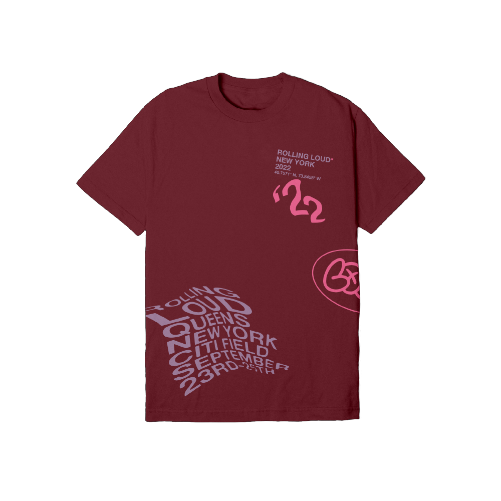 RL Warped T Shirt Maroon NYC 22