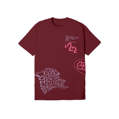 RL Warped T Shirt Maroon NYC 22