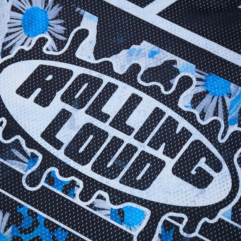 Oversized Blue Mesh Football Jersey