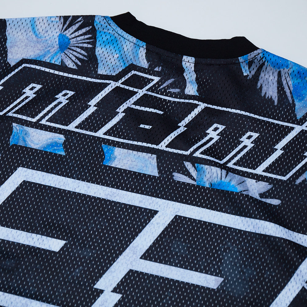 Oversized Blue Mesh Football Jersey